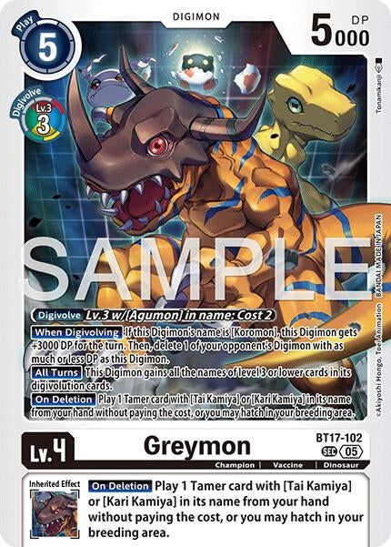 Image for Greymon - BT17-102 (Reprint) - Digimon Card Game
