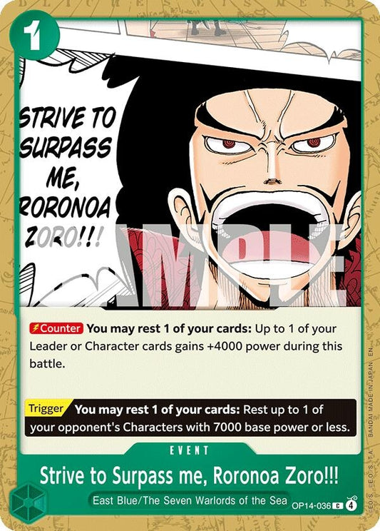 Image for Strive to Surpass me, Roronoa Zoro!!! - One Piece Card Game