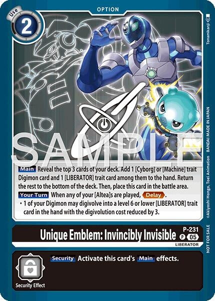 Image for Unique Emblem: Invincibly Invisible (Dawn of Liberator Box Topper) - Digimon Card Game
