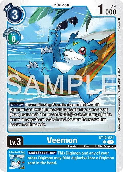 Image for Veemon - BT12-021 (Reprint) - Digimon Card Game