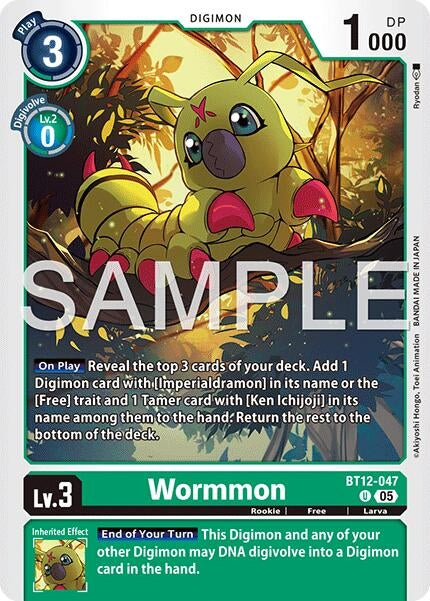 Image for Wormmon - BT12-047 (Reprint) - Digimon Card Game