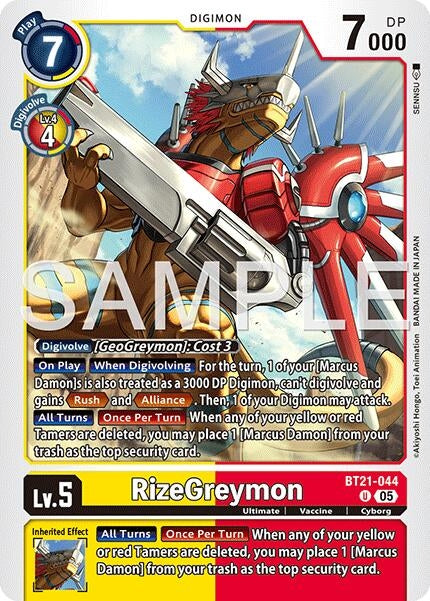 Image for RizeGreymon - BT21-044 (Reprint) - Digimon Card Game