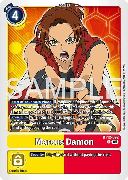 Image for Marcus Damon - BT12-092 (Reprint) - Digimon Card Game
