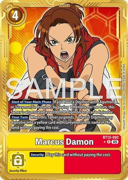 Image for Marcus Damon - BT12-092 (Gold Border) - Digimon Card Game