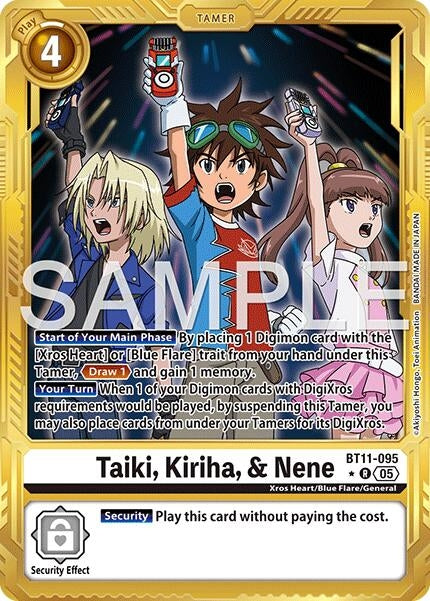Image for Taiki, Kiriha, & Nene (Gold Border) - Digimon Card Game