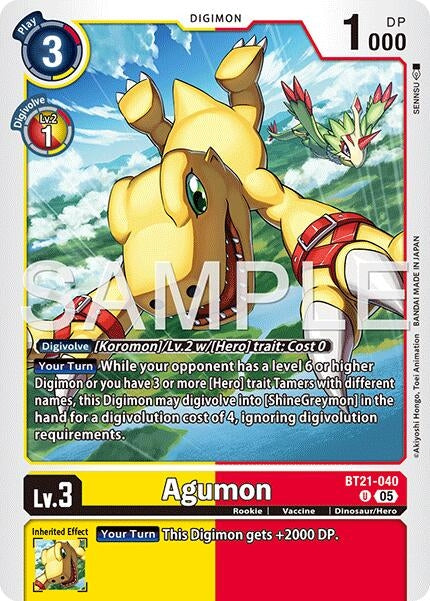 Image for Agumon - BT21-040 (Reprint) - Digimon Card Game