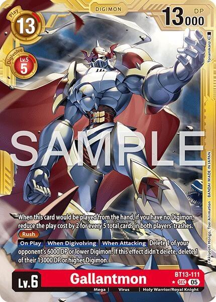 Image for Gallantmon - BT13-111 (Gold Border) - Digimon Card Game