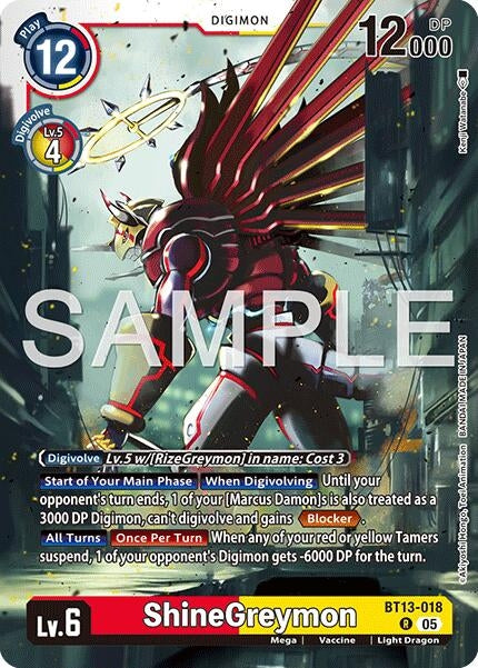 Image for ShineGreymon - BT13-018 (Reprint) - Digimon Card Game