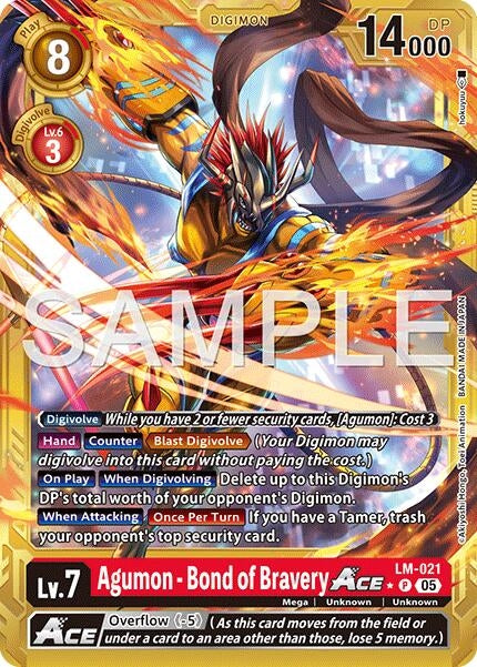 Image for Agumon - Bond of Bravery ACE (Gold Border) - Digimon Card Game