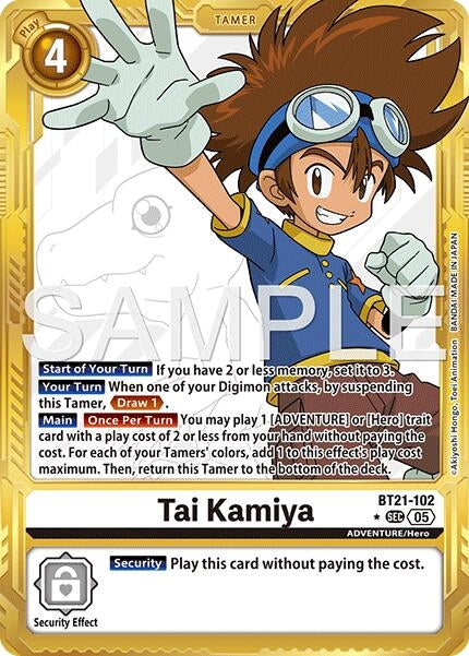 Image for Tai Kamiya - BT21-102 (Gold Border) - Digimon Card Game
