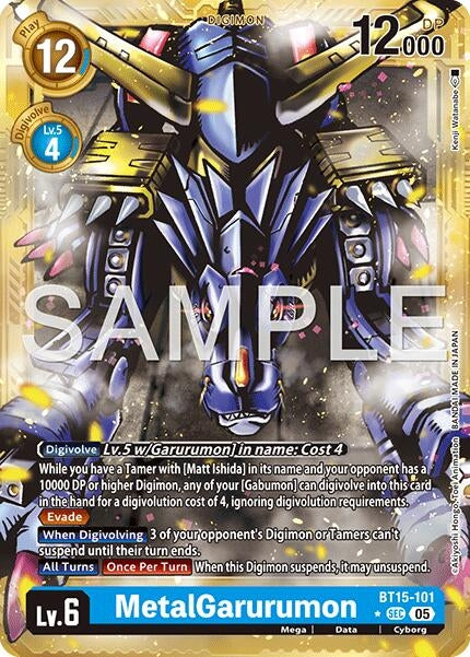 Image for MetalGarurumon (Gold Border) - Digimon Card Game