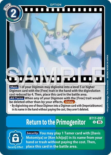 Image for Return to the Primogenitor (Reprint) - Digimon Card Game