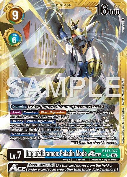 Image for Imperialdramon: Paladin Mode ACE (Gold Border) - Digimon Card Game