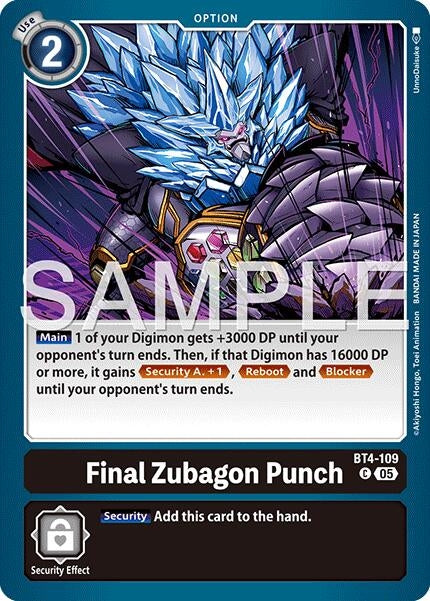 Image for Final Zubagon Punch (Reprint) - Digimon Card Game