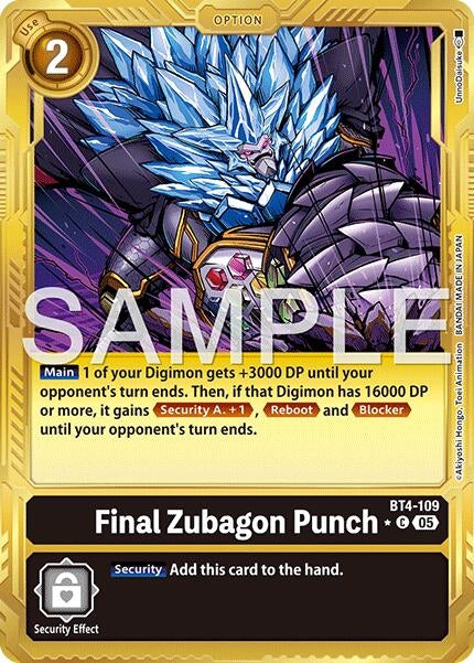 Image for Final Zubagon Punch (Gold Border) - Digimon Card Game