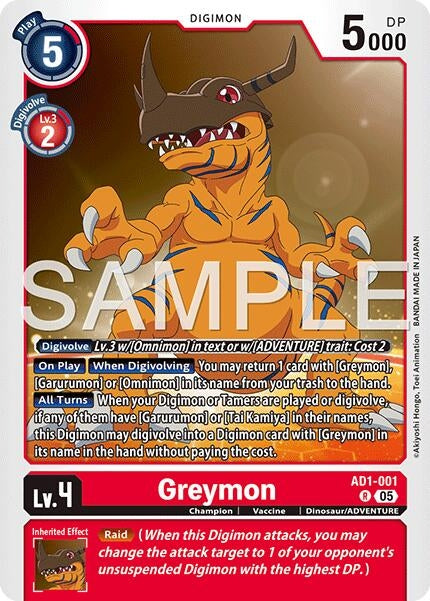 Image for Greymon - AD1-001 - Digimon Card Game