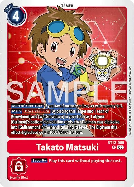 Image for Takato Matsuki - BT12-089 (Reprint) - Digimon Card Game