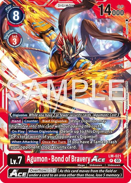 Image for Agumon - Bond of Bravery ACE (Reprint) - Digimon Card Game