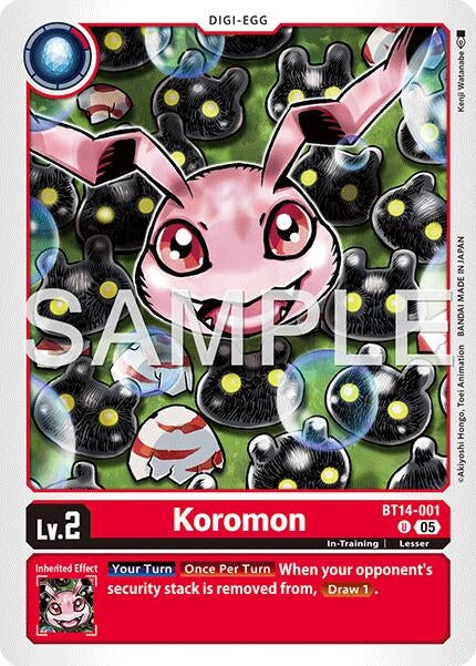 Image for Koromon - BT14-001 (Reprint) - Digimon Card Game