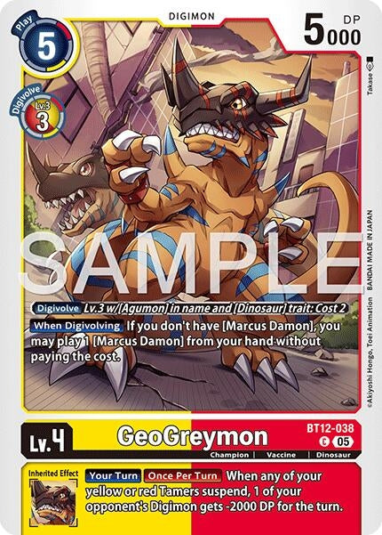 Image for GeoGreymon - BT12-038 (Reprint) - Digimon Card Game