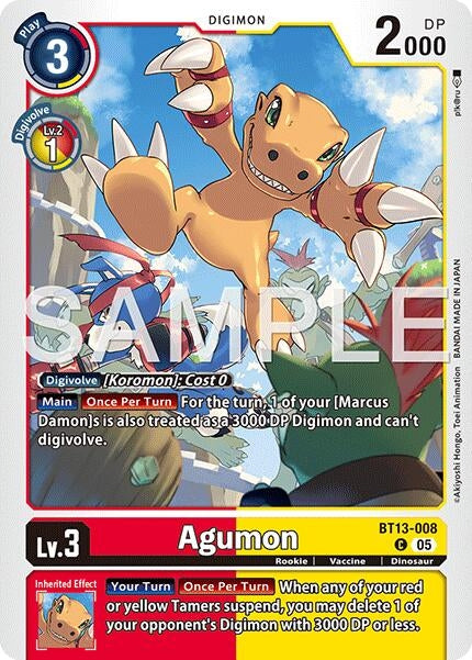 Image for Agumon - BT13-008 (Reprint) - Digimon Card Game