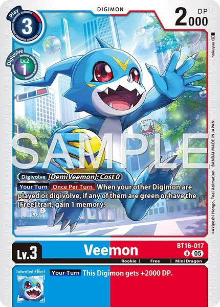 Image for Veemon - BT16-017 (Reprint) - Digimon Card Game